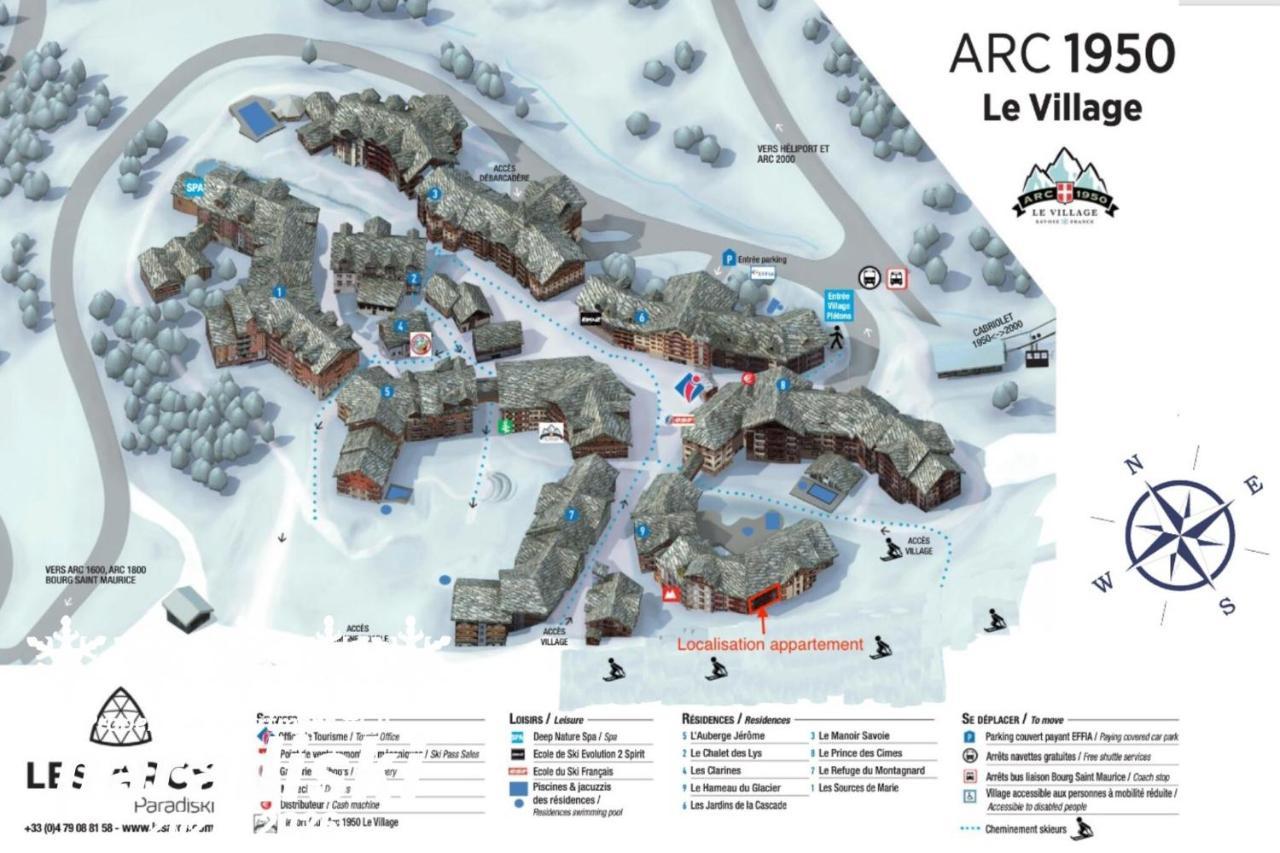 Arc 1950 - Exposition Sud - Vue Pistes De Skis & Montagnes Apartman Les Arcs  Kültér fotó